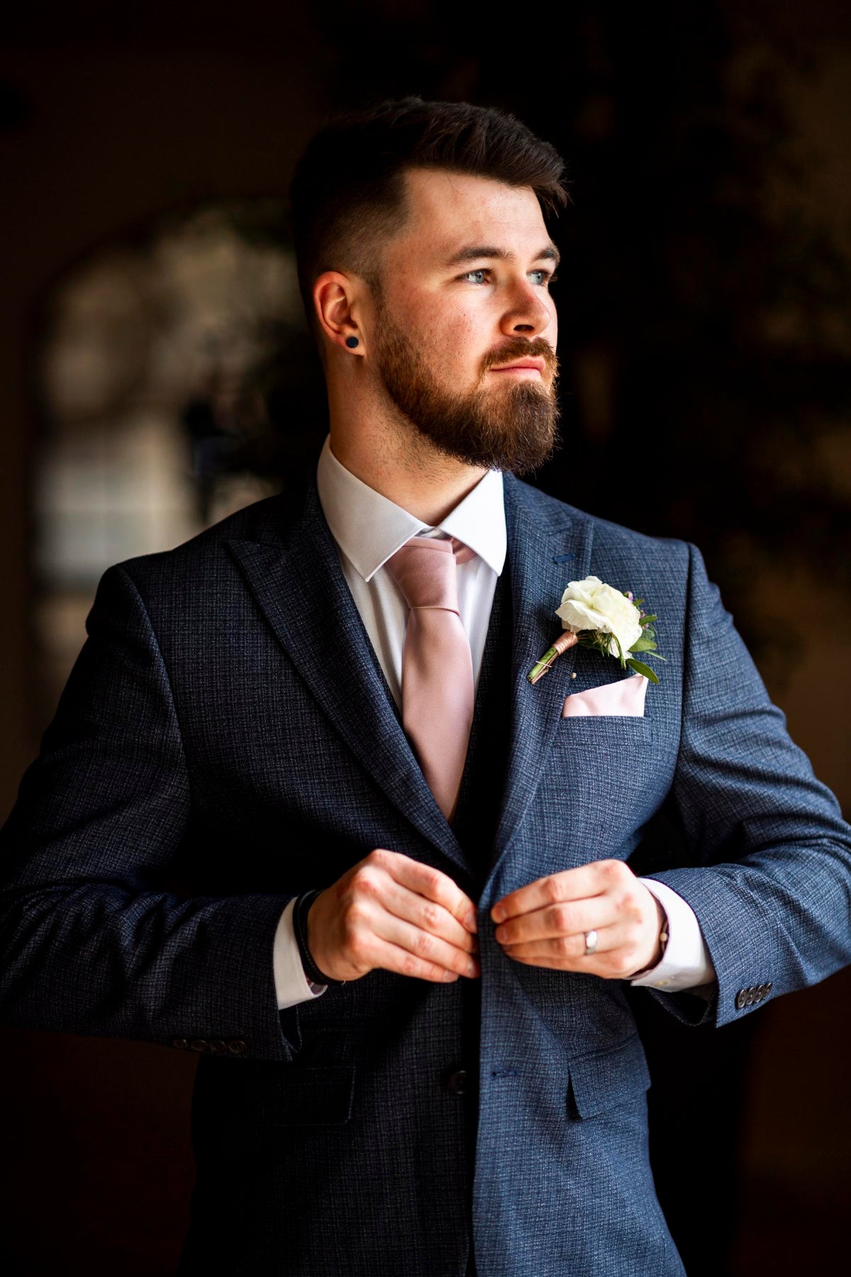 Suede Pink Wedding Tie