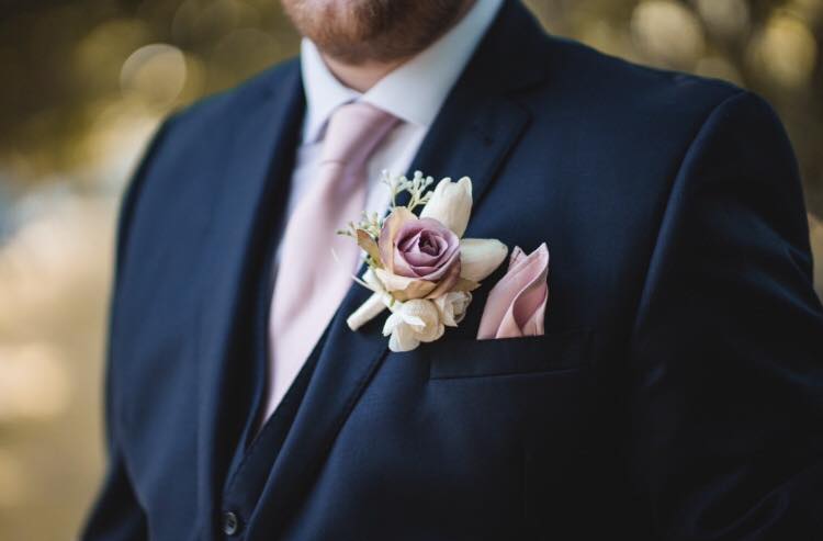 Navy blue and rose clearance gold tuxedo