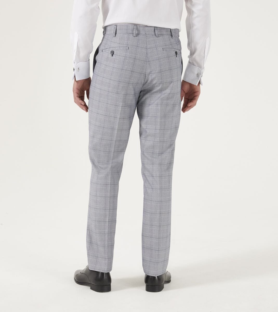 Yonder Blue Checks-Plaid Premium wool blend Pant For Men