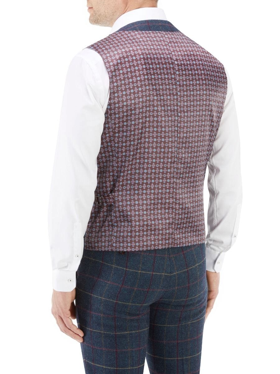 Doyle Navy Check Waistcoat - DUE 5/8/23 - Waistcoats - - THREADPEPPER