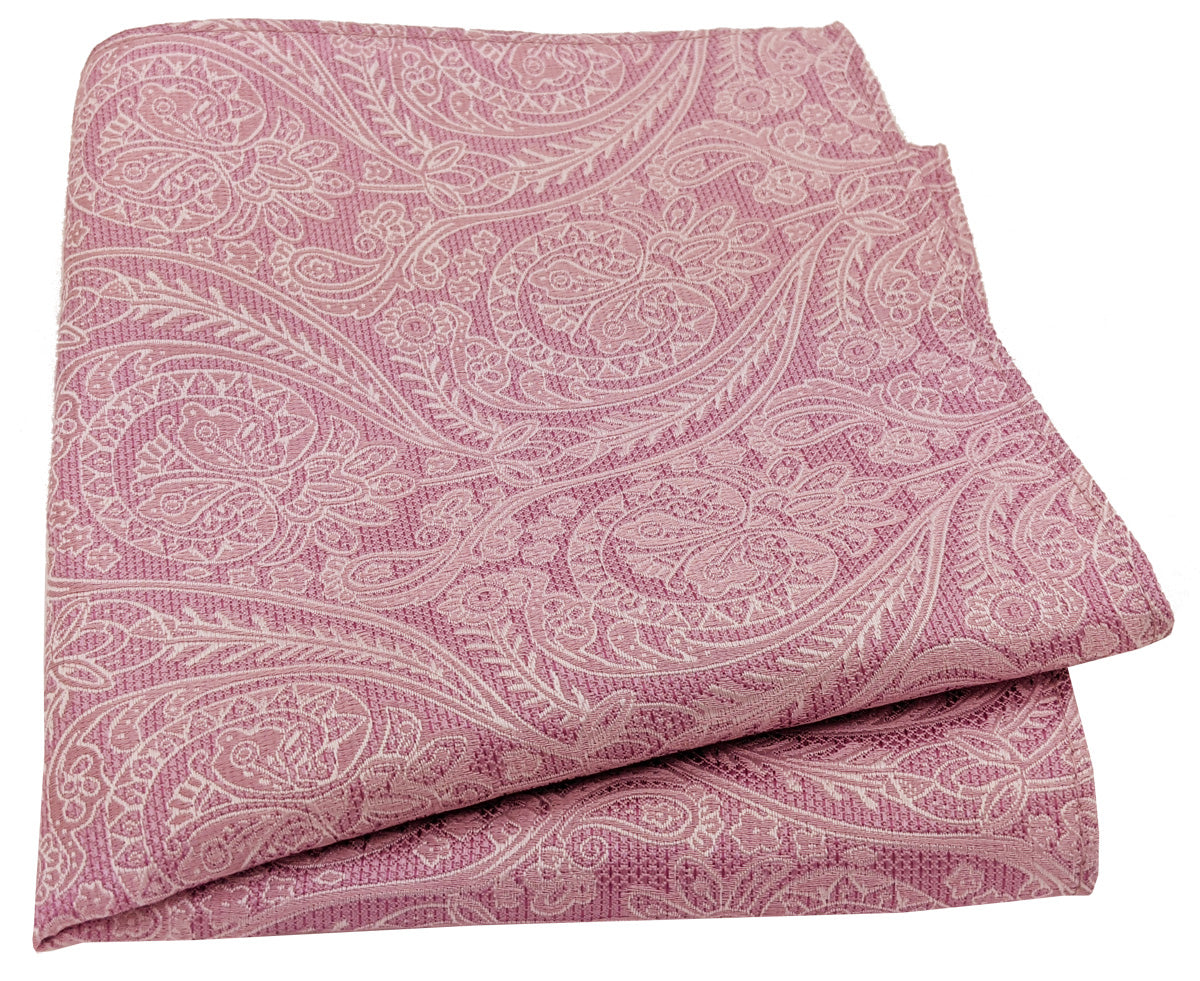 Pink Lace Paisley Pocket Square