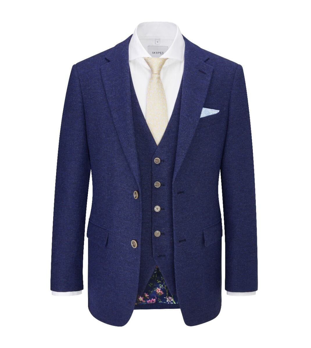 Jude Navy Herringbone Jacket - Blazers & Jackets - - THREADPEPPER