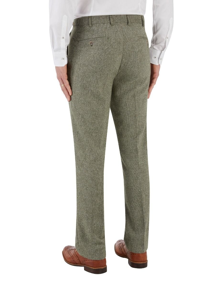 Jude Sage Herringbone Trousers - DUE 26/8/23 - Trousers - - THREADPEPPER