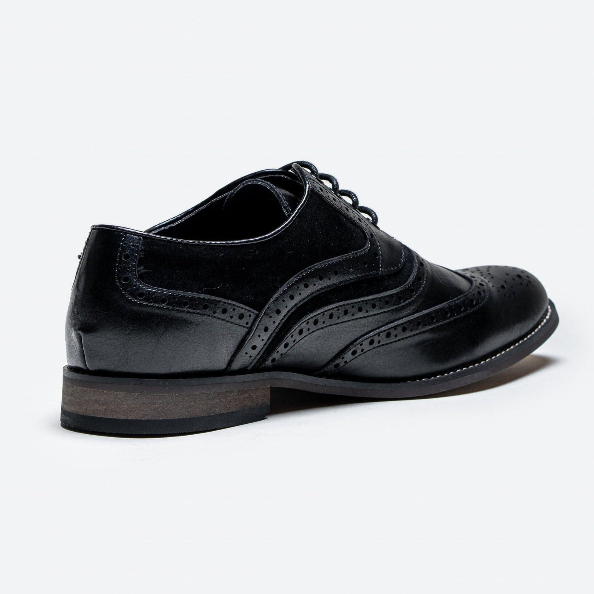 Russel Black Brogue Shoes - Shoes - - THREADPEPPER