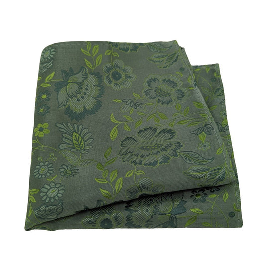 Sage Blossom Pocket Square - Wedding Pocket Square - - Swagger & Swoon