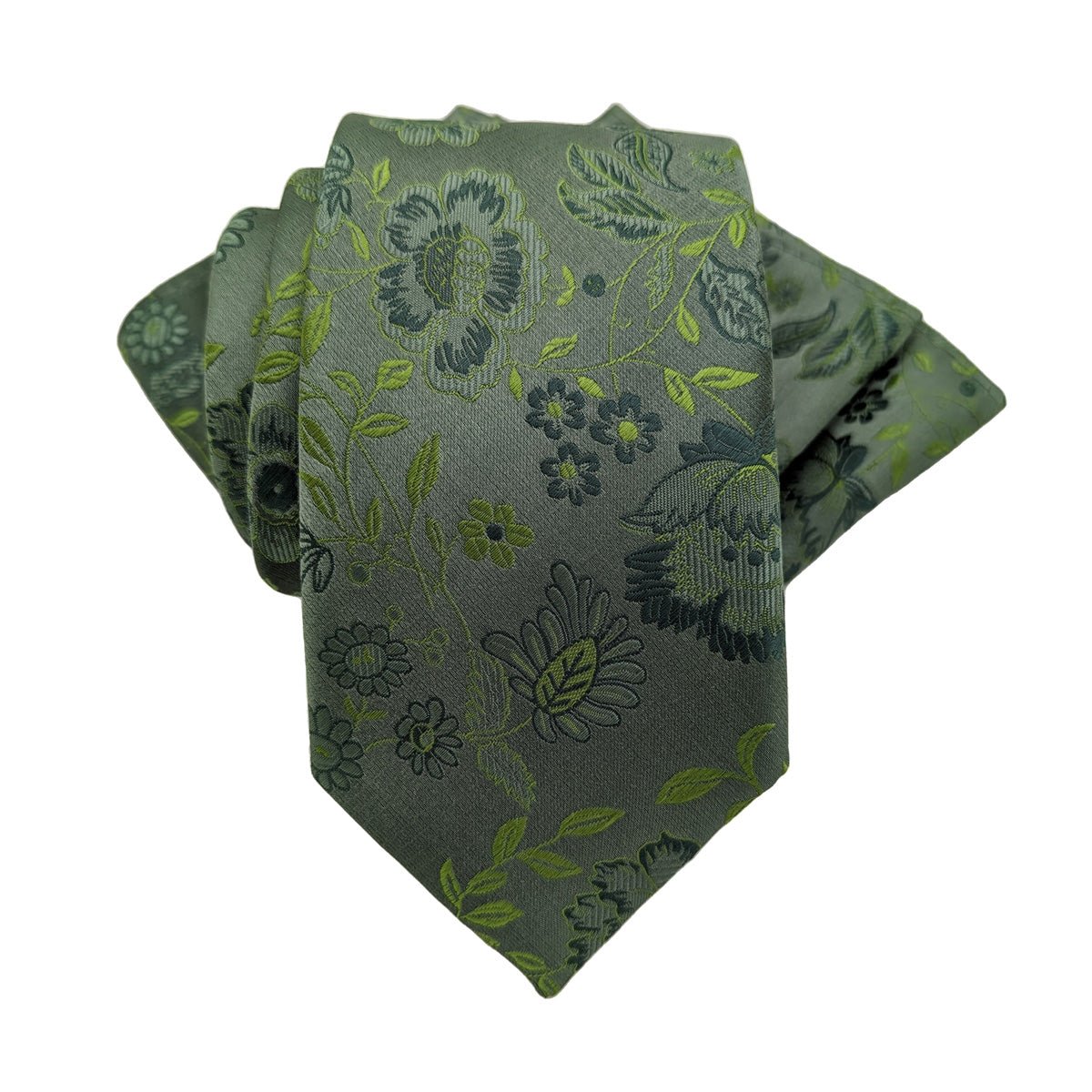 Sage Blossom Pocket Square - Wedding Pocket Square - - Swagger & Swoon