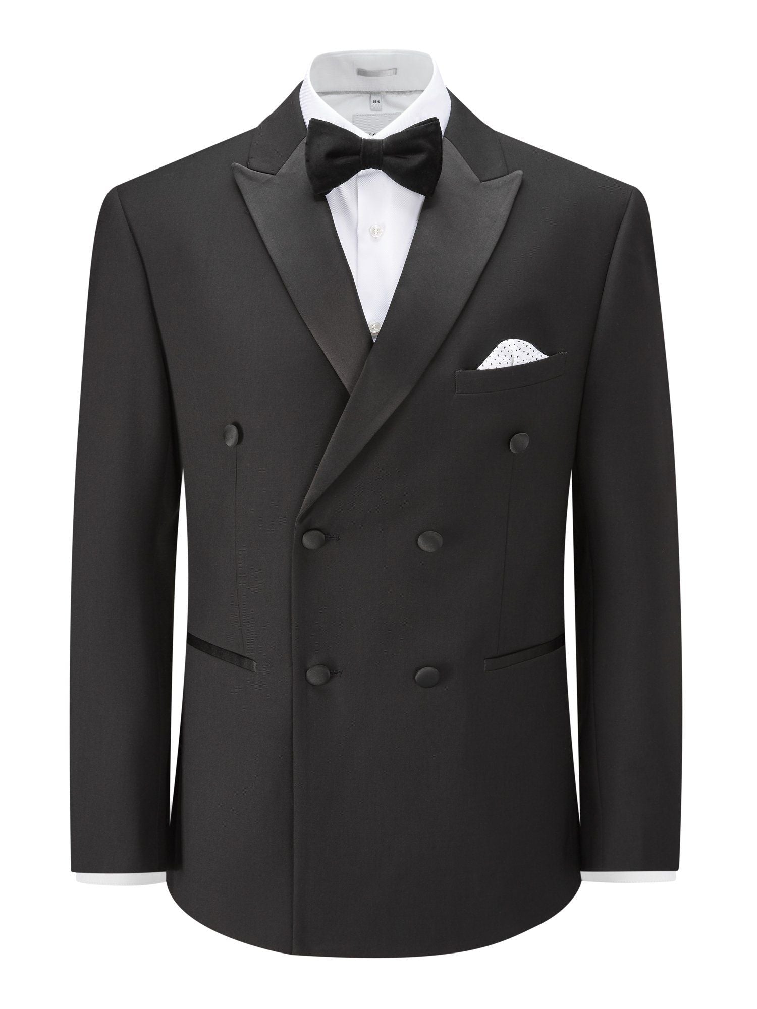 Sinatra Double Breasted Black Dinner Jacket - DUE 4/9/23 - Blazers & Jackets - 38R - THREADPEPPER