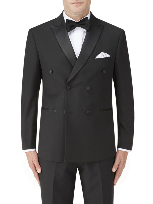 Sinatra Double Breasted Black Dinner Jacket - DUE 4/9/23 - Blazers & Jackets - - THREADPEPPER