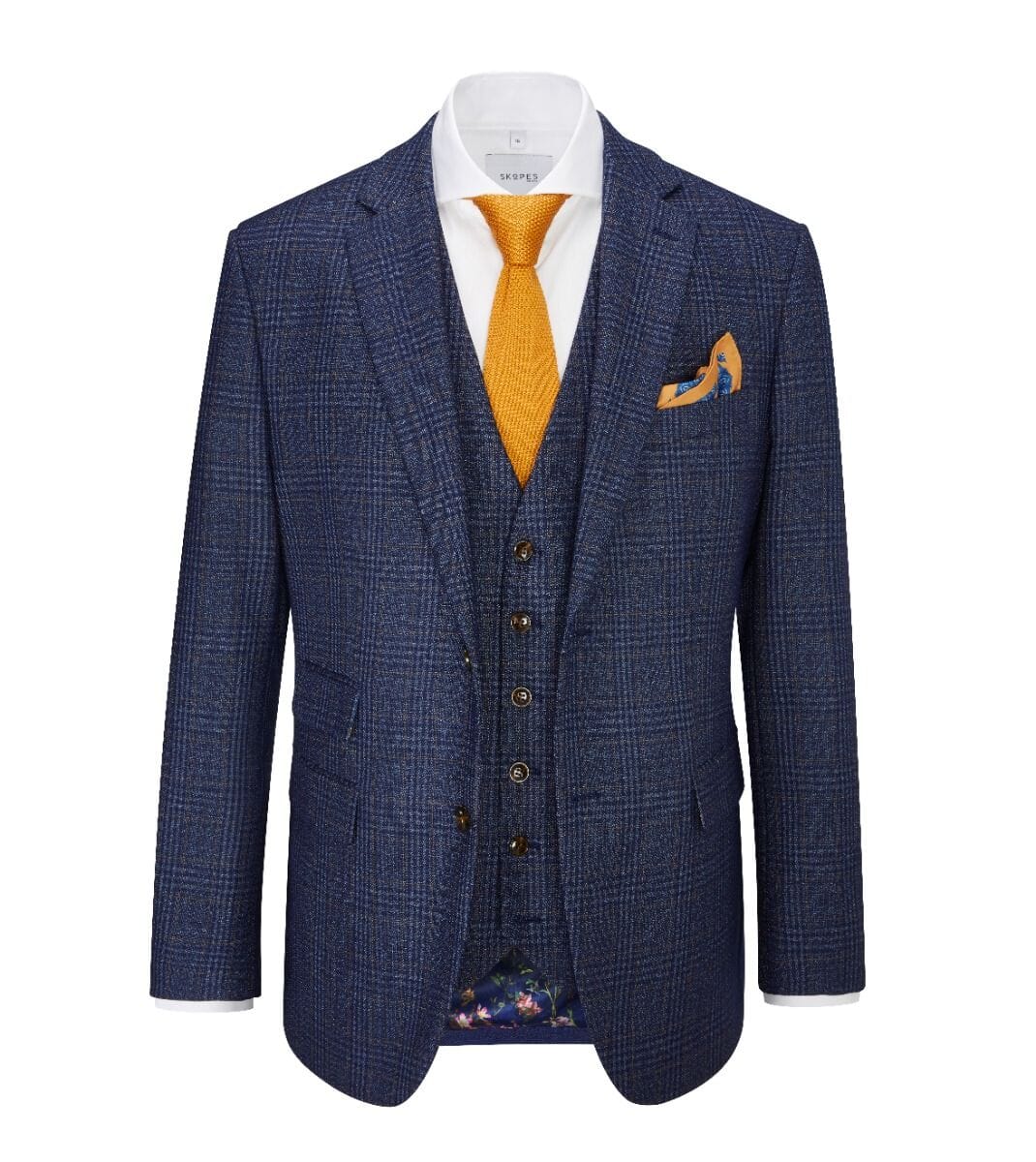 Woolf Blue Check Jacket - Blazers & Jackets - - THREADPEPPER